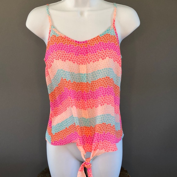 NEW Candie's Rainbow Tie Front Tank - Picture 1 of 6